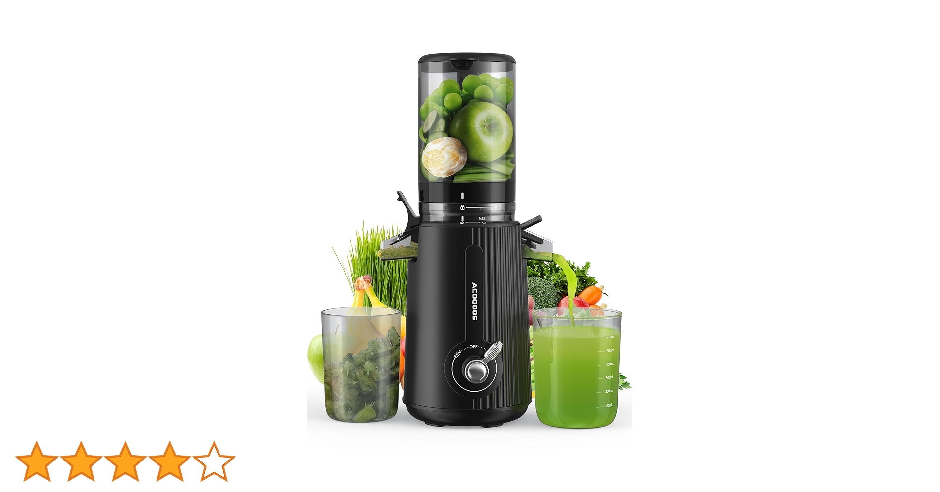 ACOQOOS Juicer Machines, Cold Press Juicer Whole Fruit and
